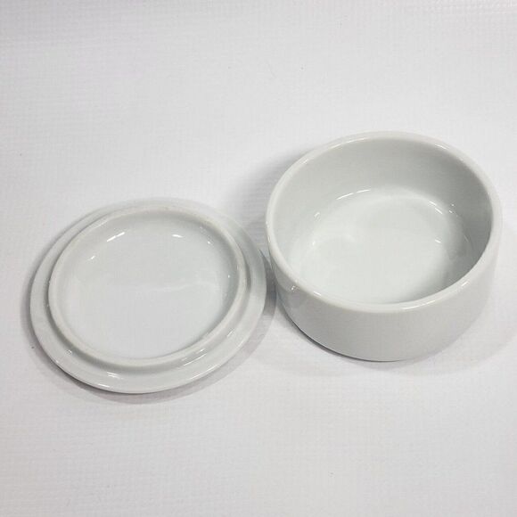 Porcelain Japan 2" x 3.5" Map Round Trinket Box - Picture 3 of 6